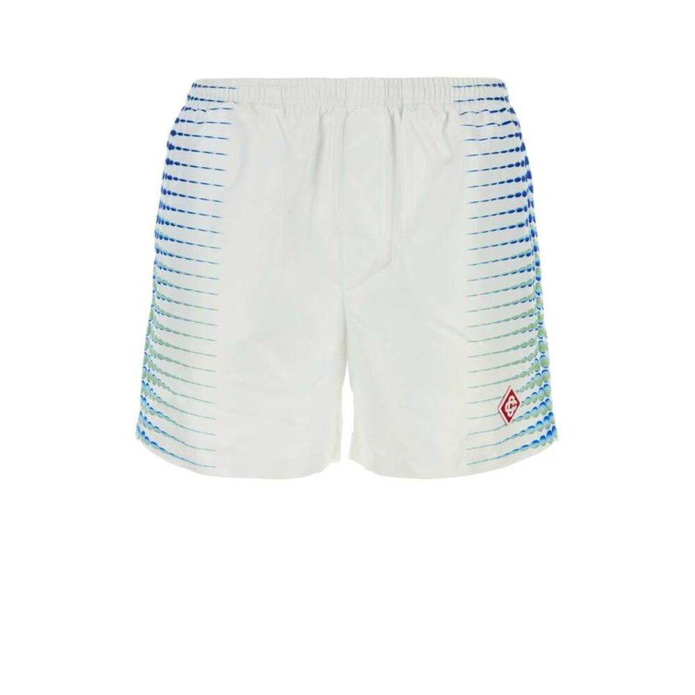 Casablanca Men White Polyester Swimming Shorts